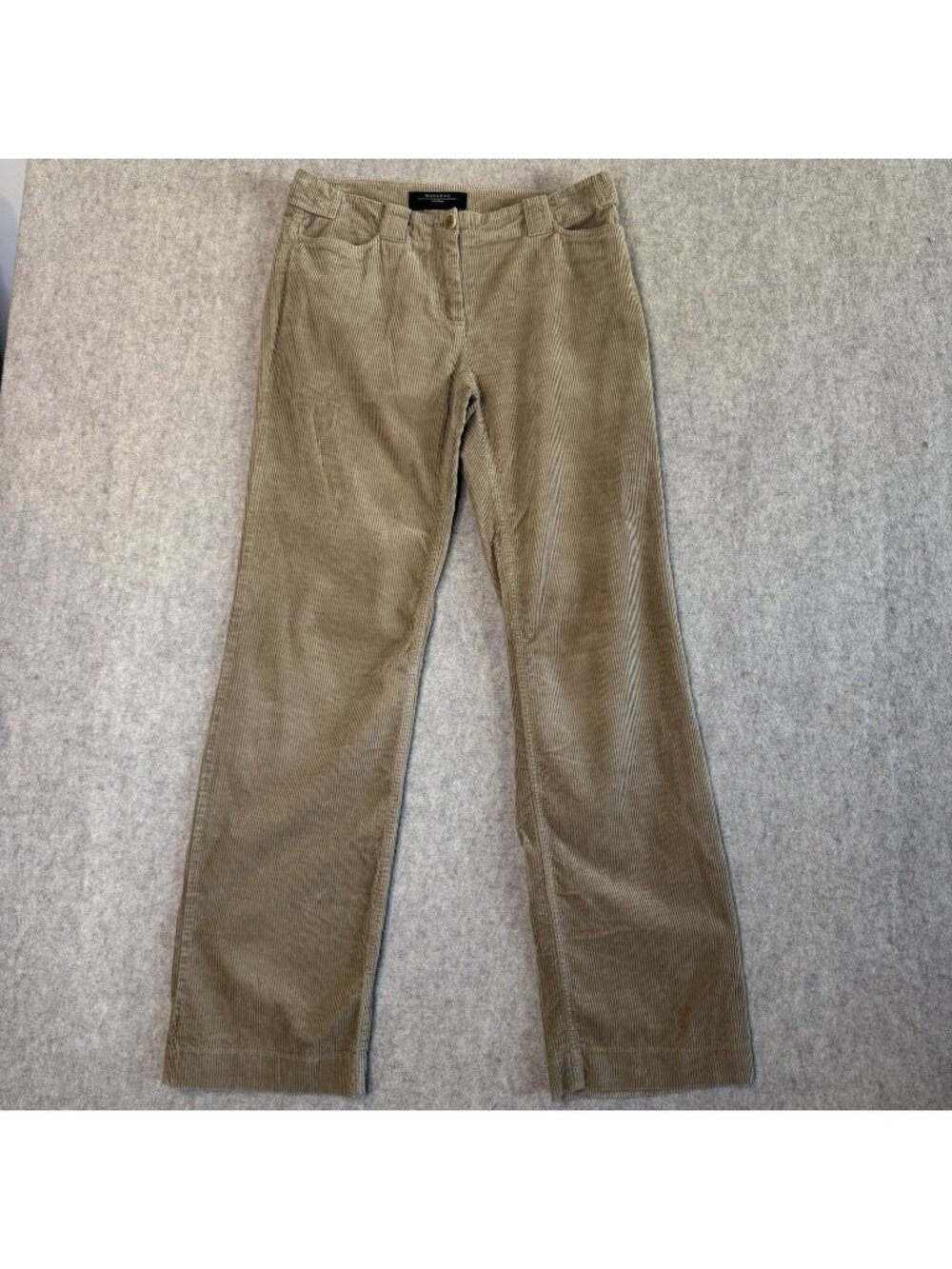 Weekend Max Mara Corduroy Pants Womens 10 Tan Vintage Bootcut Low Rise